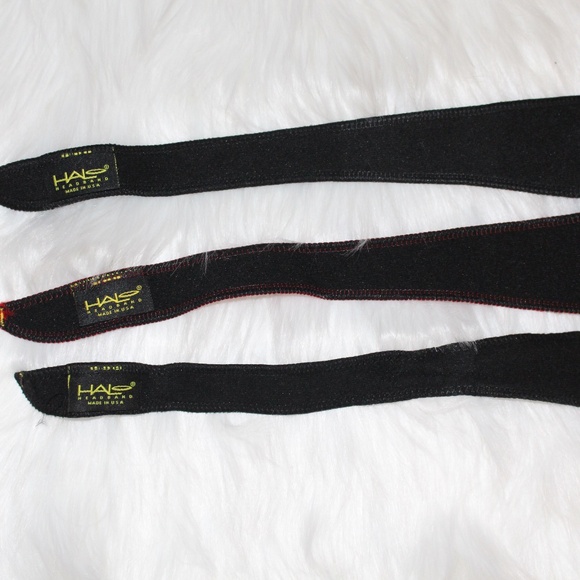 3 Halo Headband Tie Sweatband - black and red - Picture 6 of 6
